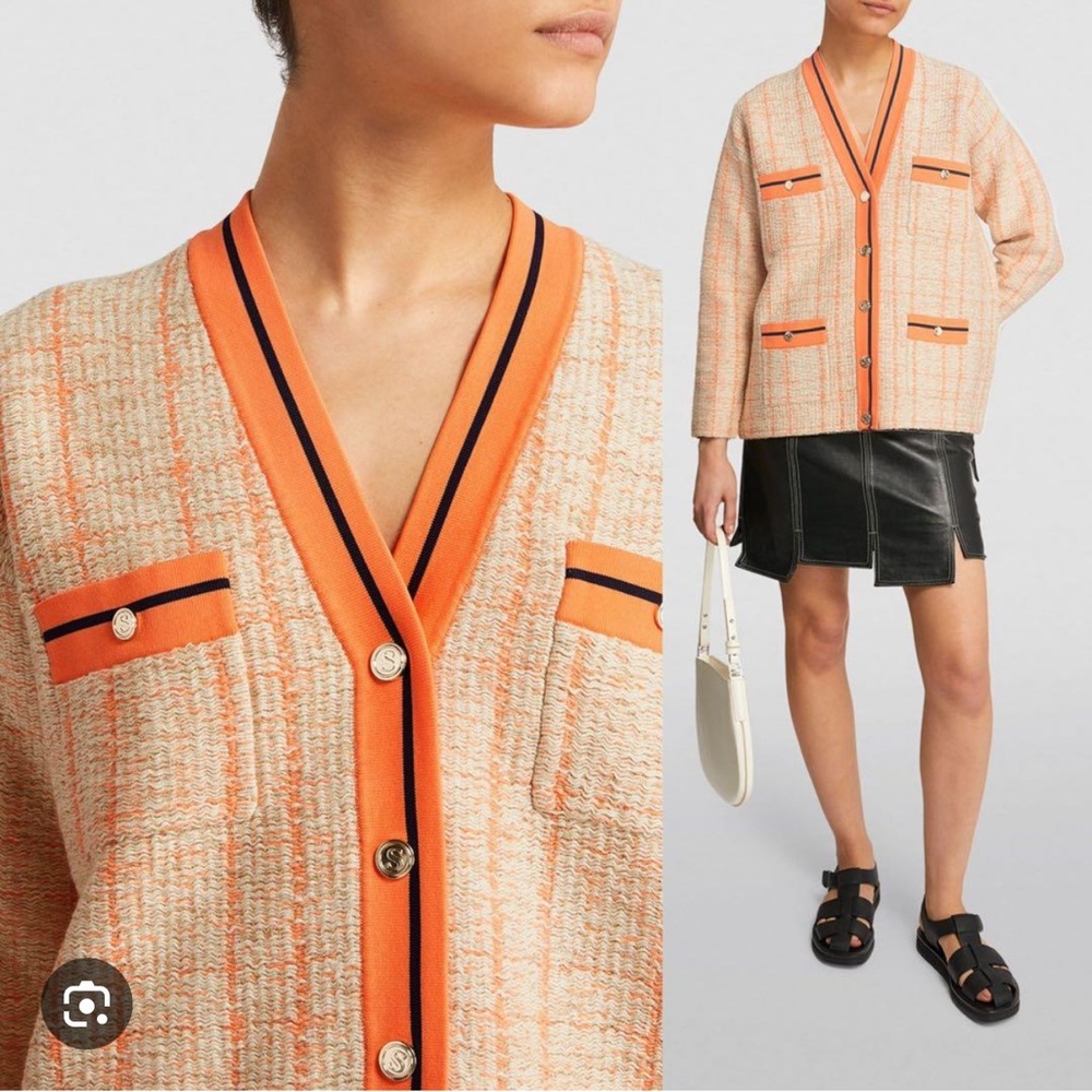 Sandro orange tweed cargian size 2